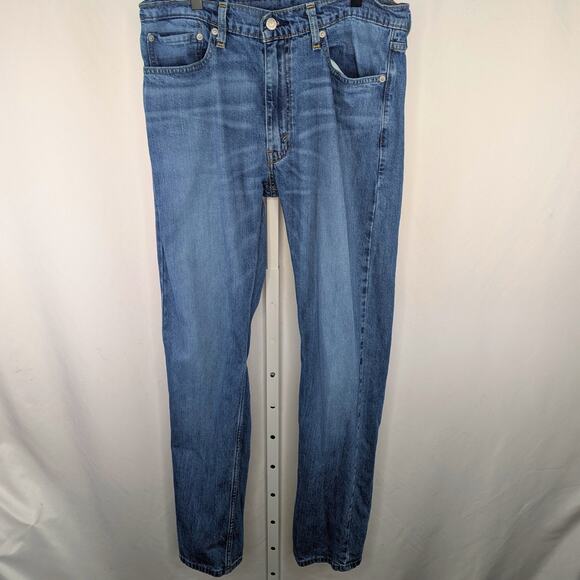 Levis 513 Jeans Mens 34x32 Slim Straight Medium Wash Heritage Denim Casual - Picture 1 of 8